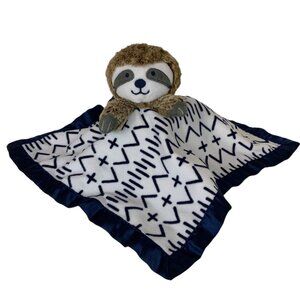 Cloud Island Sloth Plush Lovey Security Blanket Blue White Satin Trim 2021